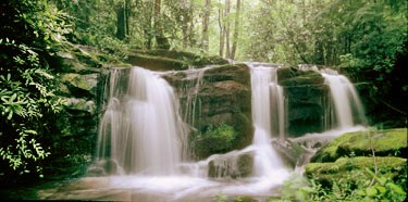 A small waterfall on the Roaring Fork River