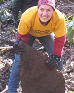 UVA volunteer moves big rock
