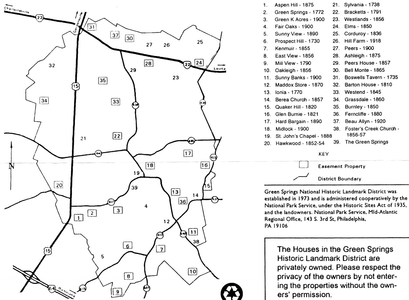 Map of landmark district.