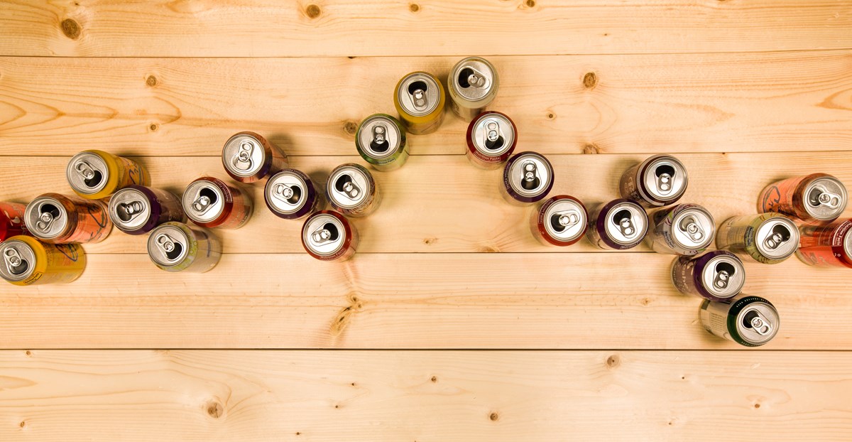 Aluminum cans form an outline of the Teton Range. Aluminum cans form an outline of the Teton Range.