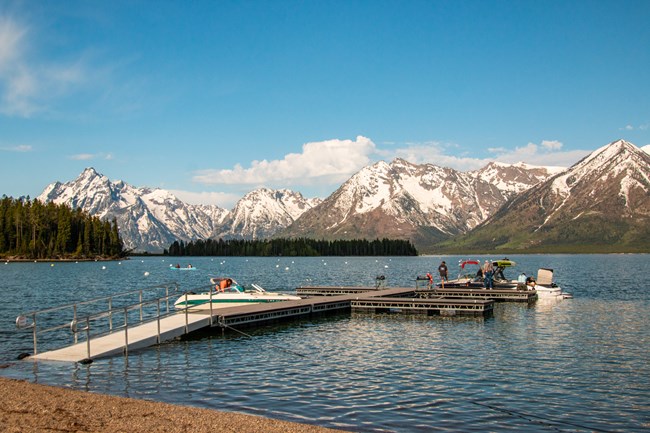 Leeks Marina, the Teton Range, and Jackson Lake