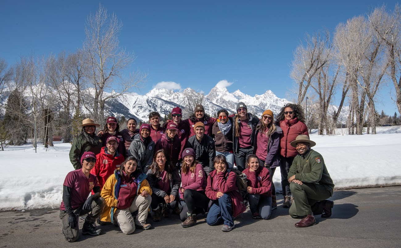 NPS Academy Interns in front of the Teton Range