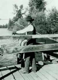 Bill Menor operating ferry