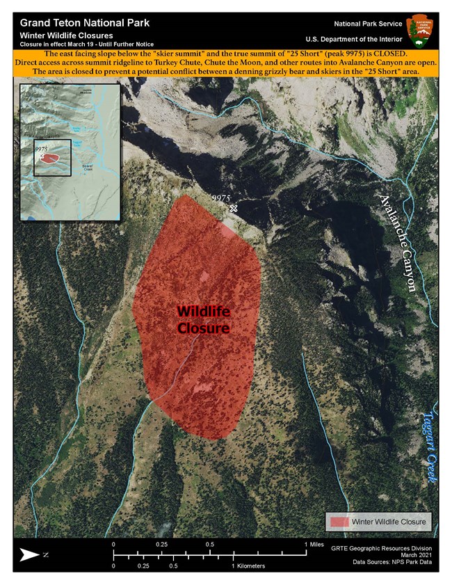 Area closure map of 25 Short