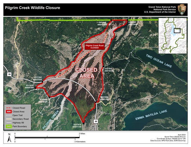 Pilgrim Creek Alluvial Fan Wildlife Closure Map