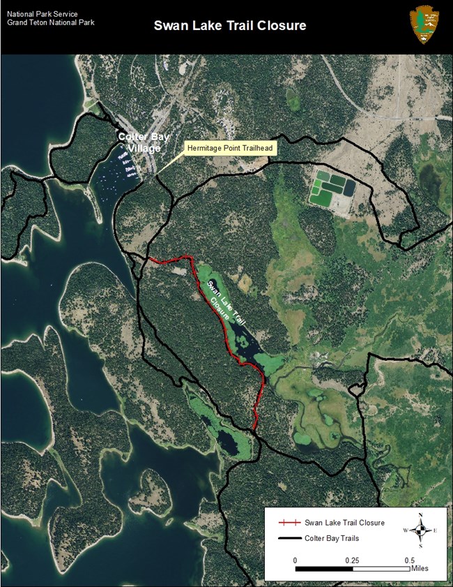 Swan Lake trail area closure map