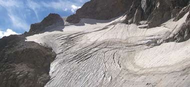 The Middle Teton Glacier. The Middle Teton Glacier.