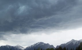 Dark clouds move in as a thunderstorm starts in Moose Dark clouds move in as a thunderstorm starts in Moose