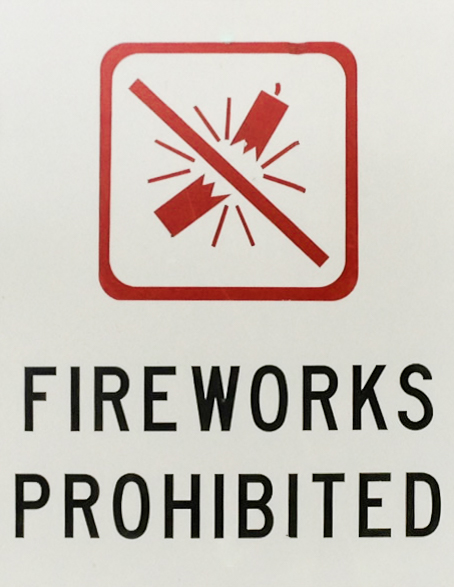 Fireworks Prohibited Fireworks prohibited sign
