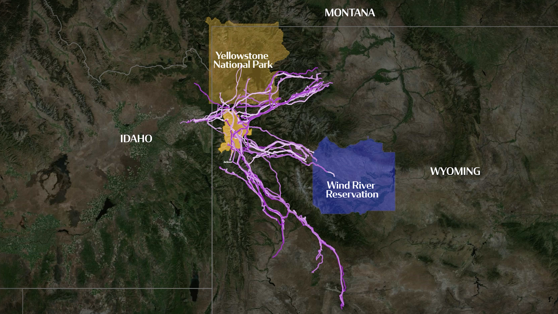 Grand Teton migration overview map Grand Teton migration overview map