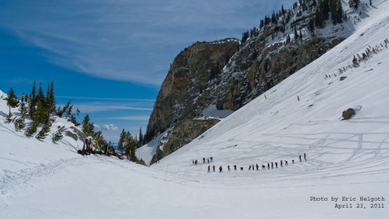 Probeline in Garnet Canyon