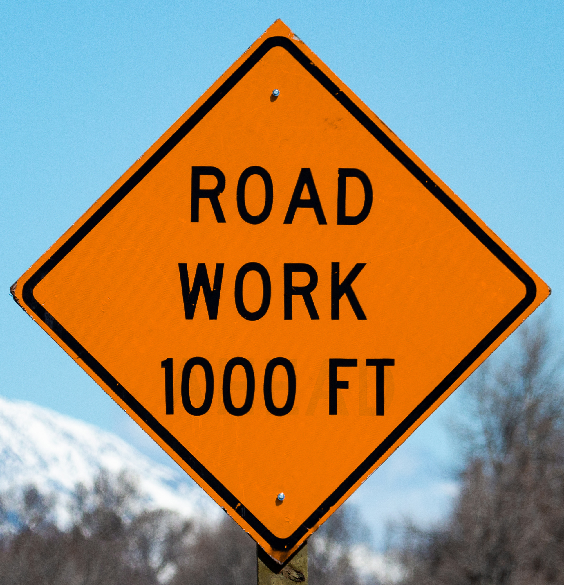 Road work sign