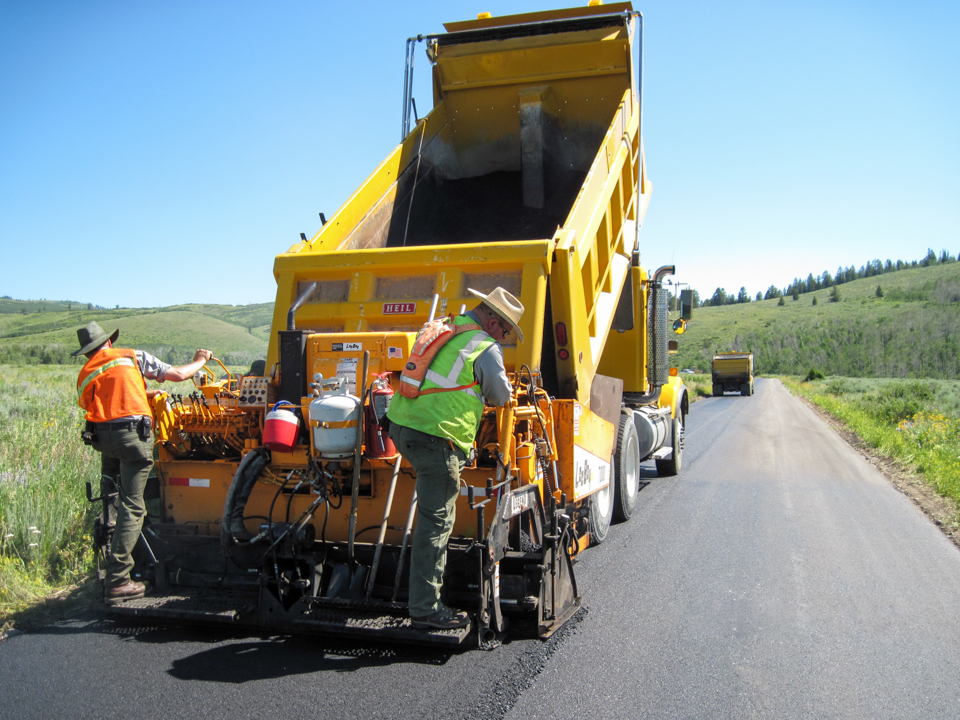 Road paving Grand Teton staff pave park road