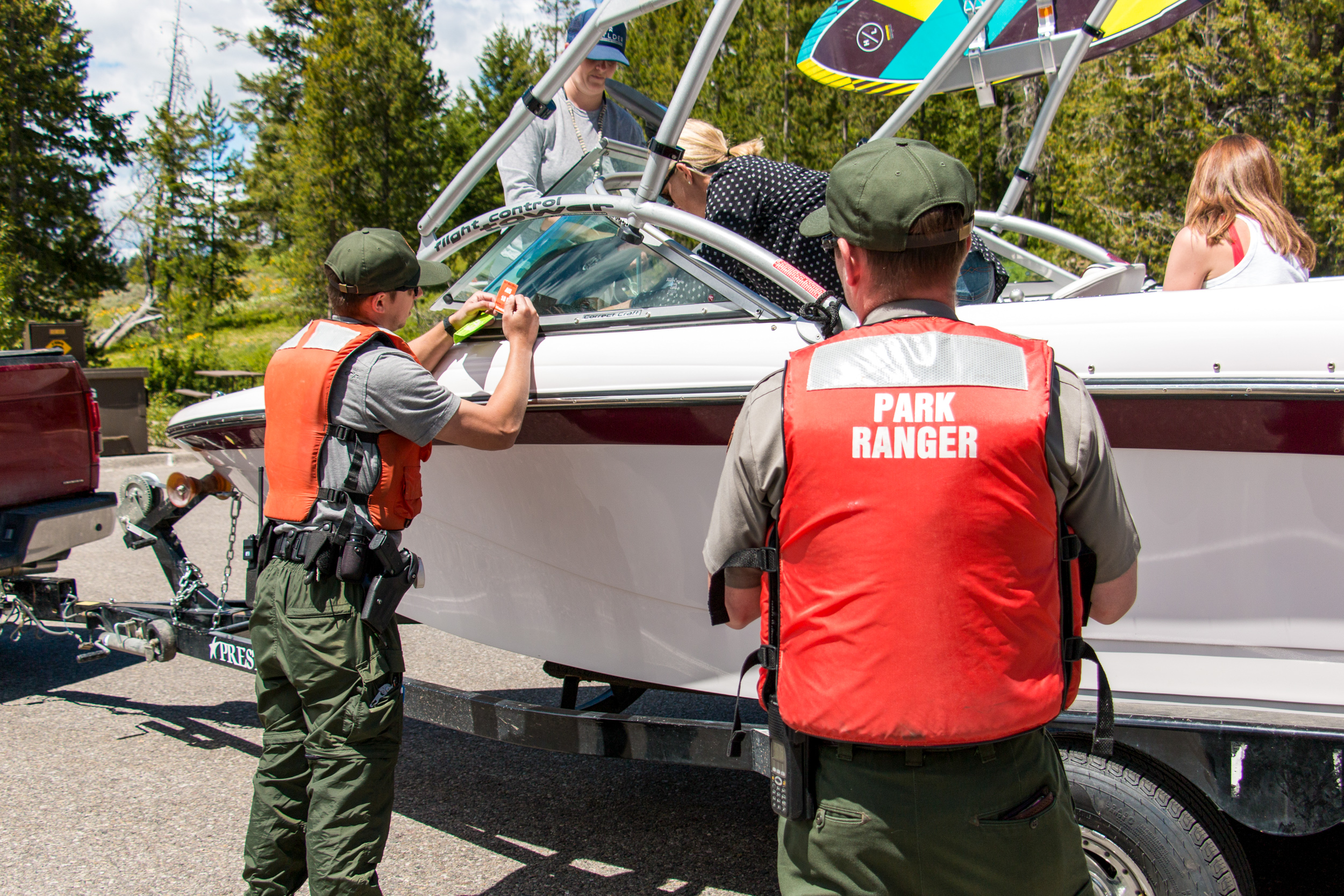Operation Dry Water 2023 National park rangers conduct safety boat inspection
