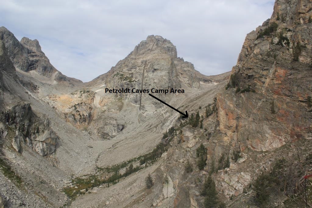 The Middle Teton towers over Garnet Canyon in Grand Teton National Park