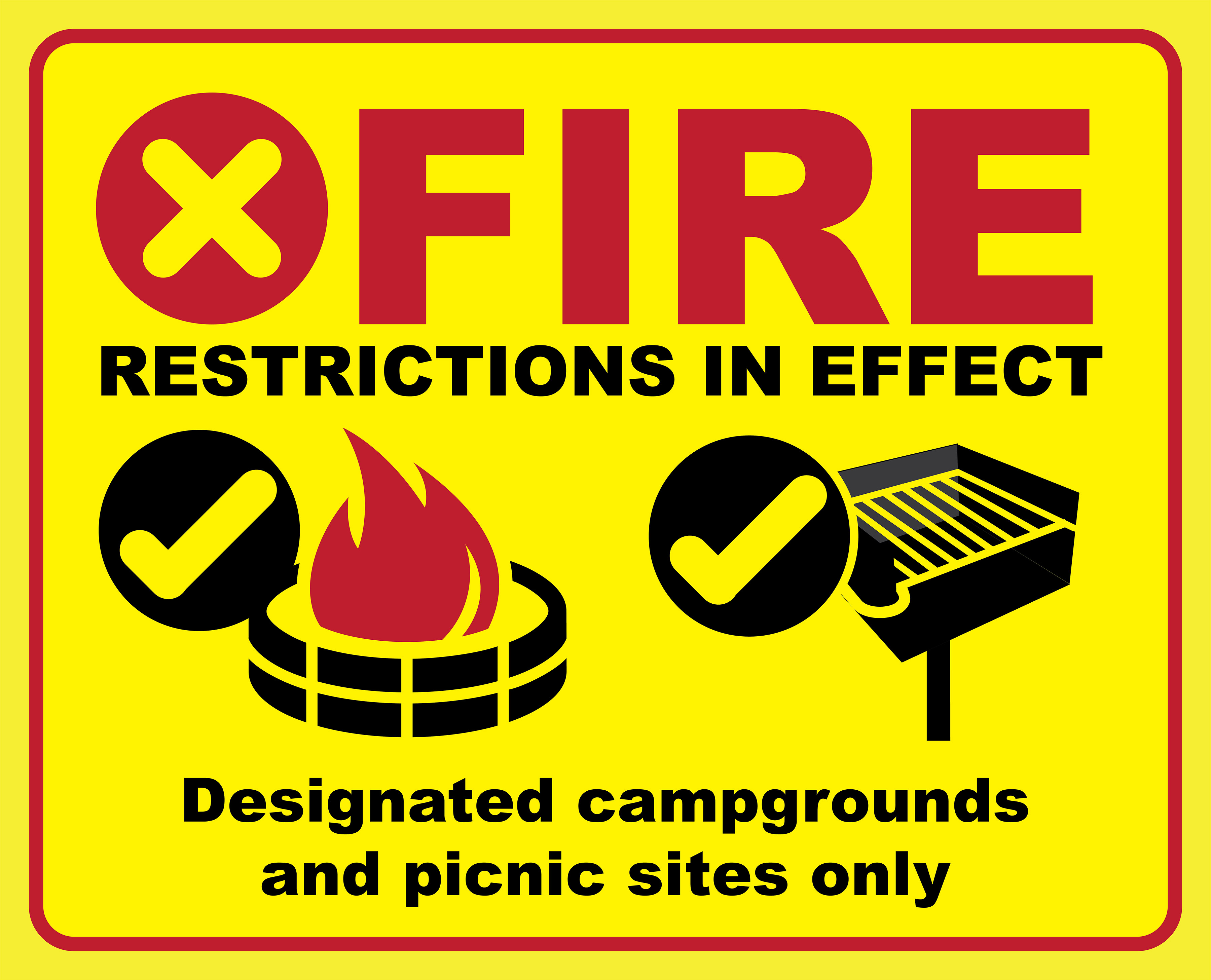 sign saying "fire restrictions"