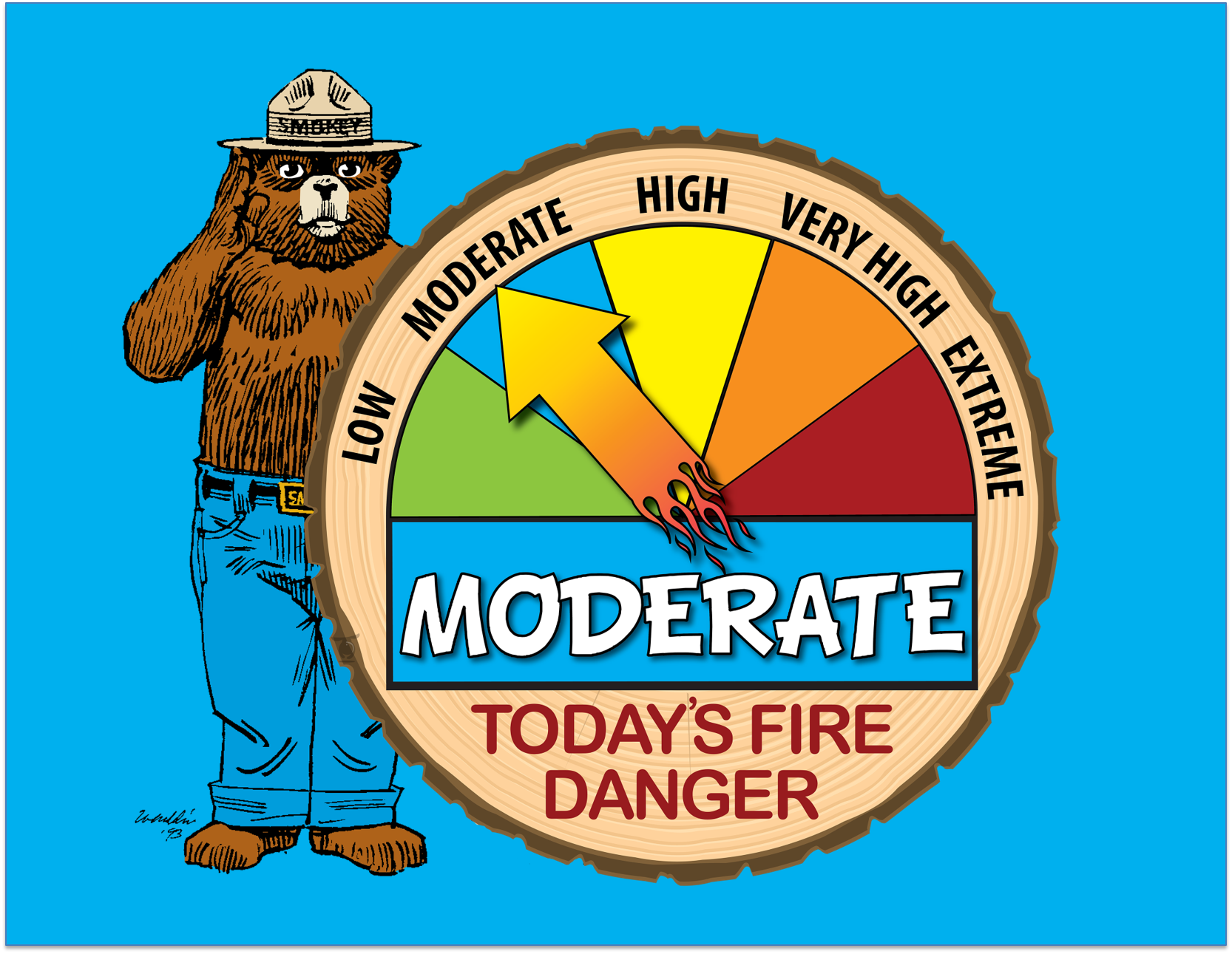 Smokey Bear and Moderate Fire Danger