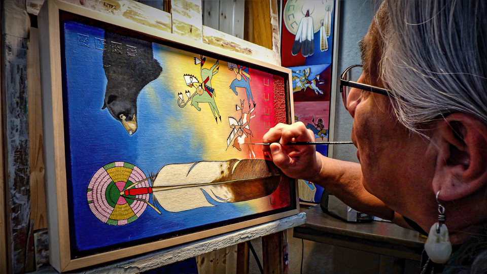 Guest artist demonstrates work at Colter Bay Visitor Center Guest artist demonstrates work at Colter Bay Visitor Center