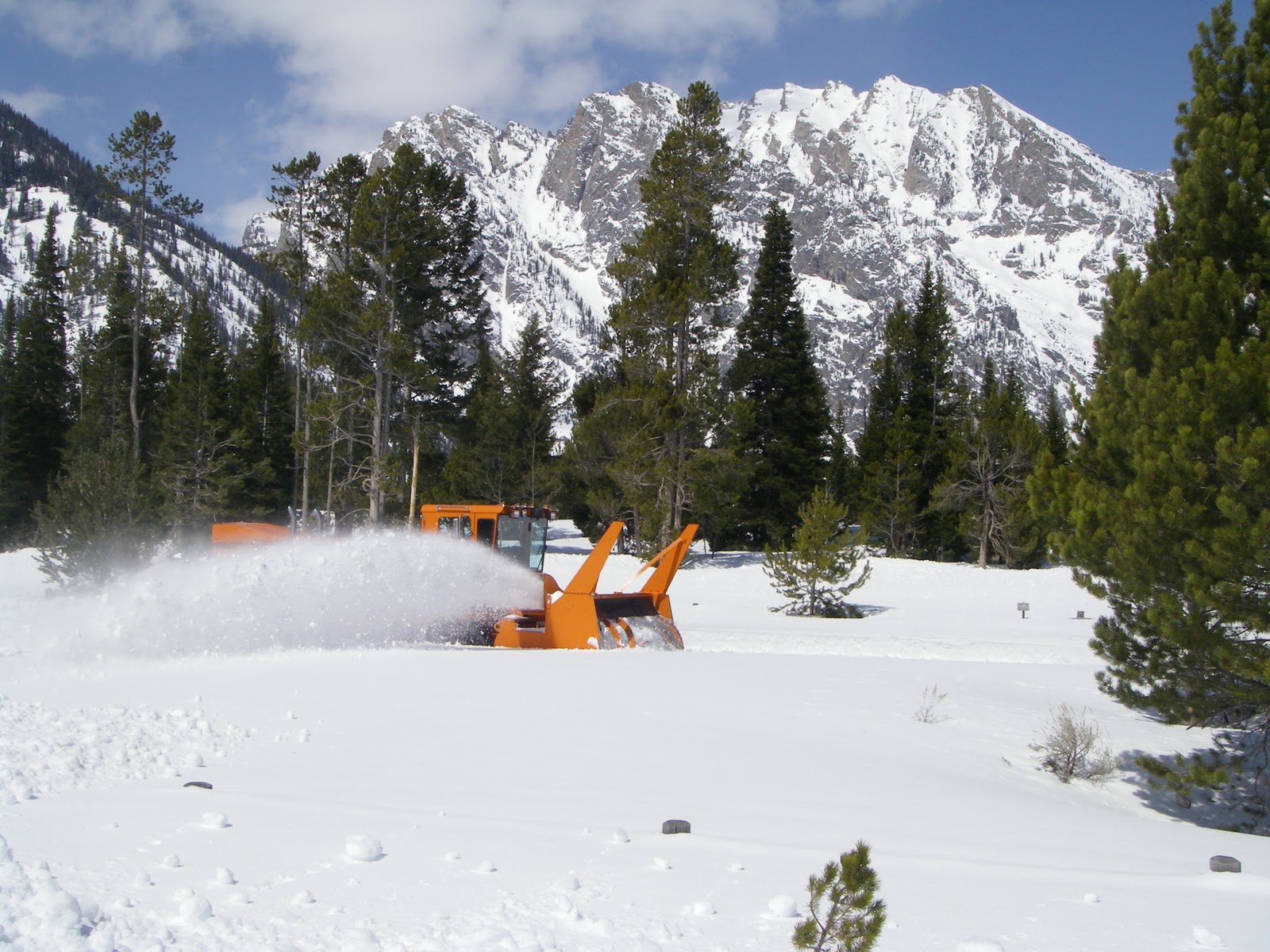 Plowing Park Roads in Spring