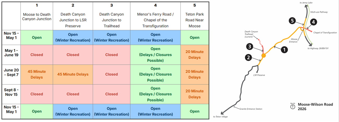 Schedule and map of road construction