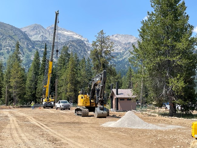 Construction taking place at the new Death Canyon Trailhead