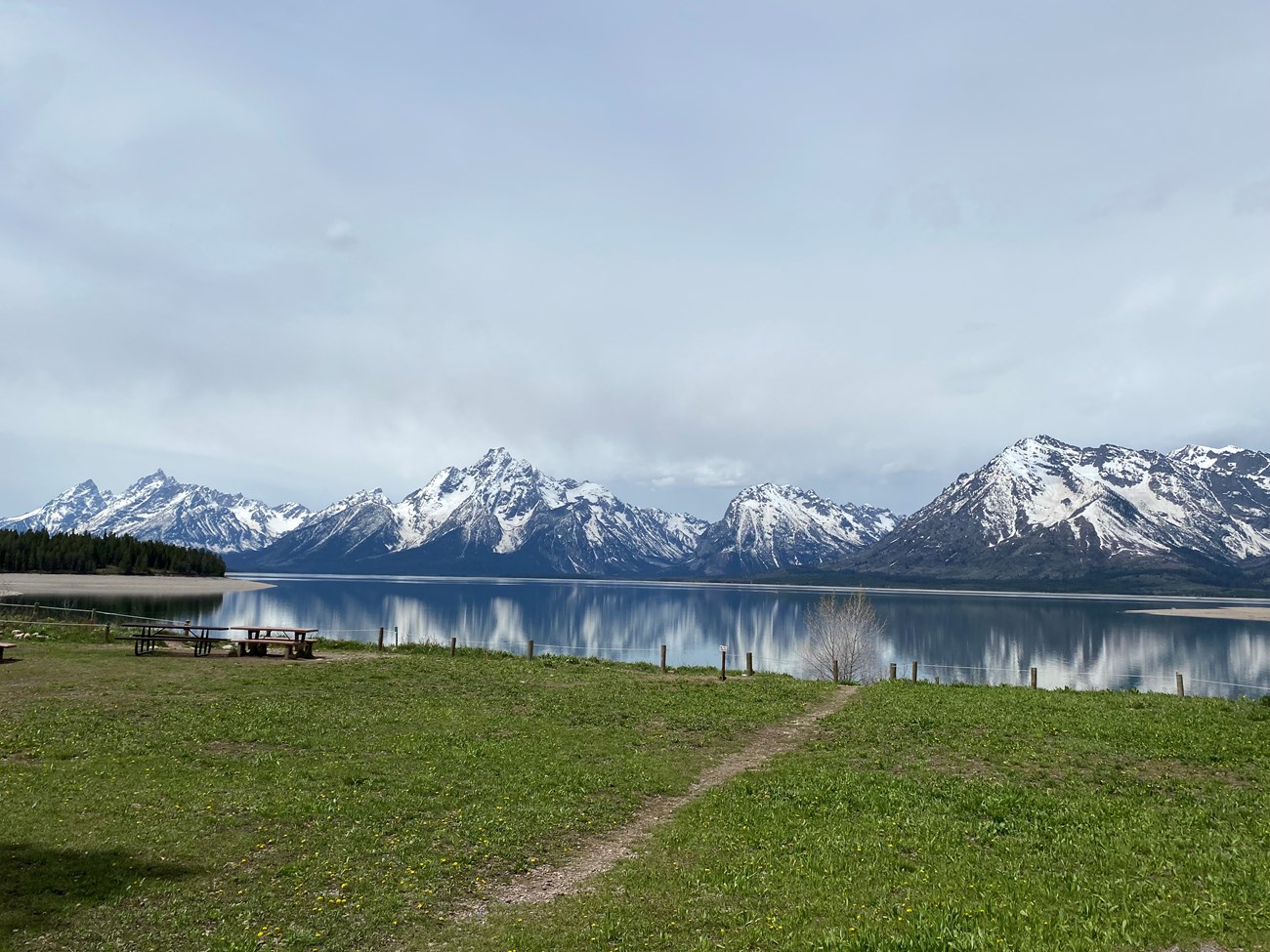 View of Teton range across Jackson Lake