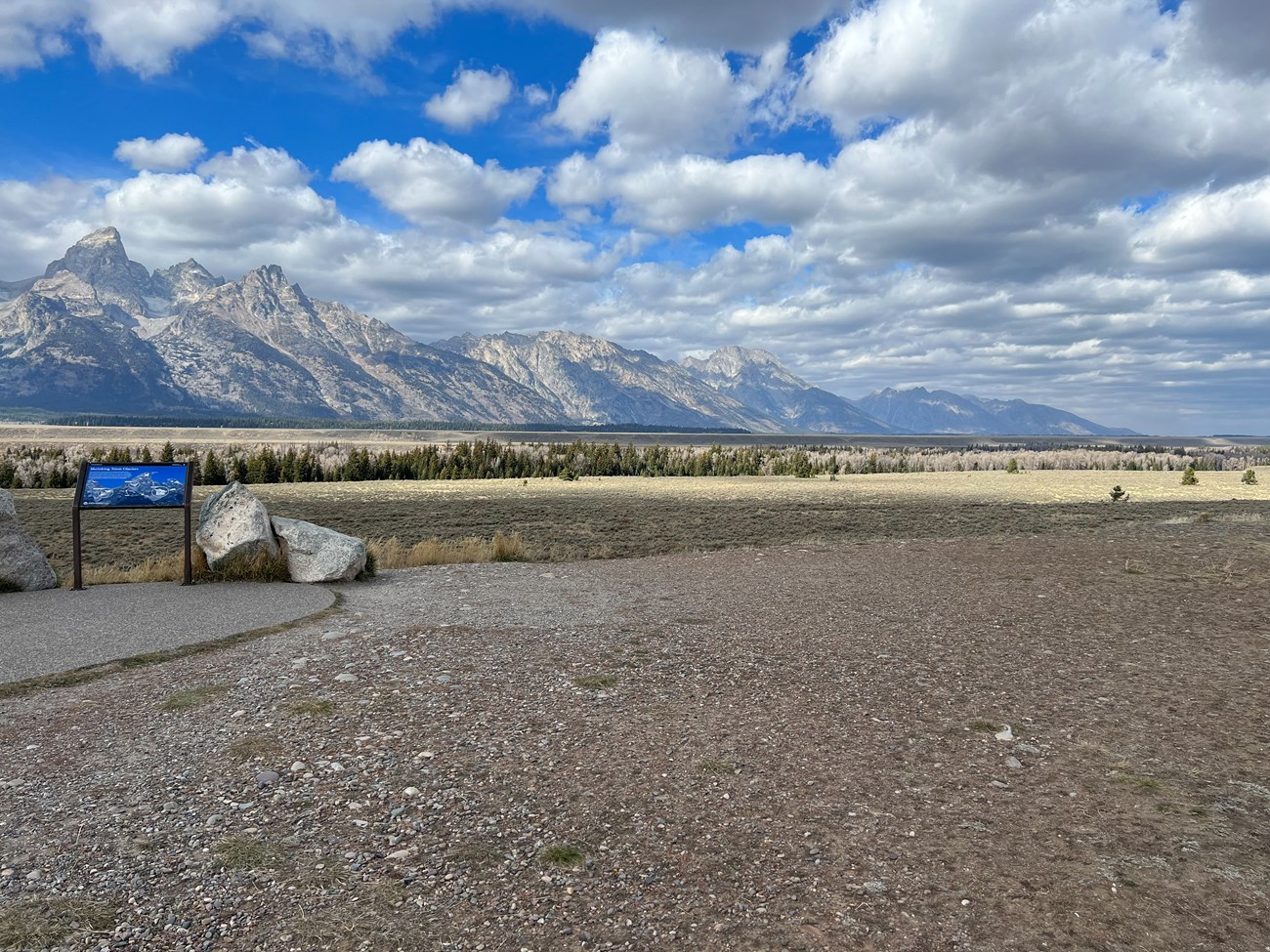 Glacier View Turnout looking north west toward Teton range