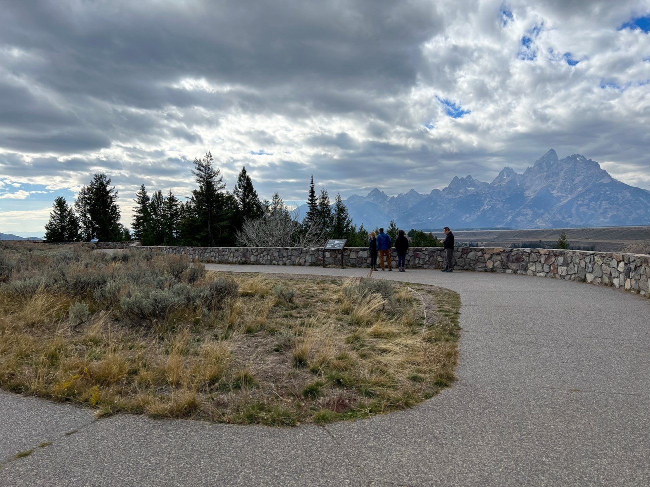 View of paved pathway at Snake River Overlook