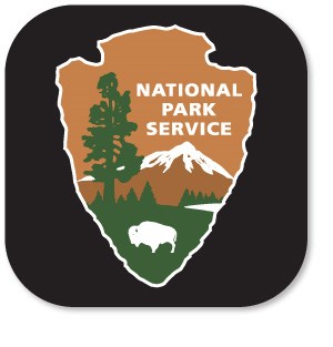 NPS App icon, NPS Arrowhead on black field