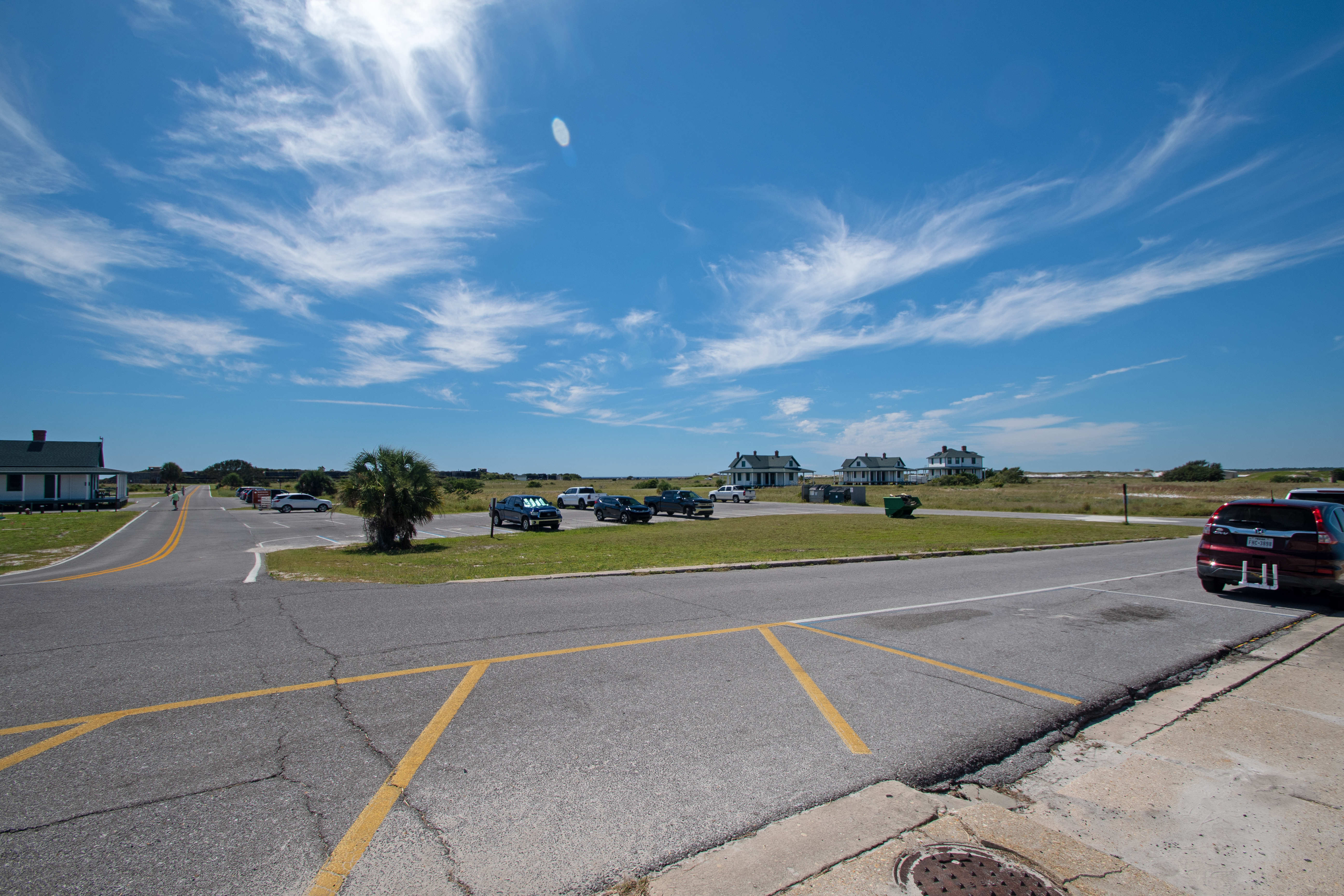 Image of parking lot in Fort Pickens Area and home to current location of 1800s Pensacola Pass.