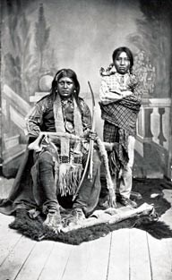 Mescalero Apaches pose for a photograph.