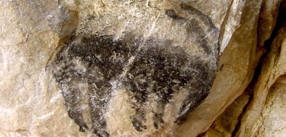 Many interesting pictographs, painted more than a hundred years ago, have weathered the elements of time Many interesting pictographs, painted more than a hundred years ago, have weathered the elements of time