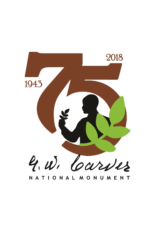 George Washington Carver NM 75 The image is a logo for the 75th anniversary of the establishment of the park.
