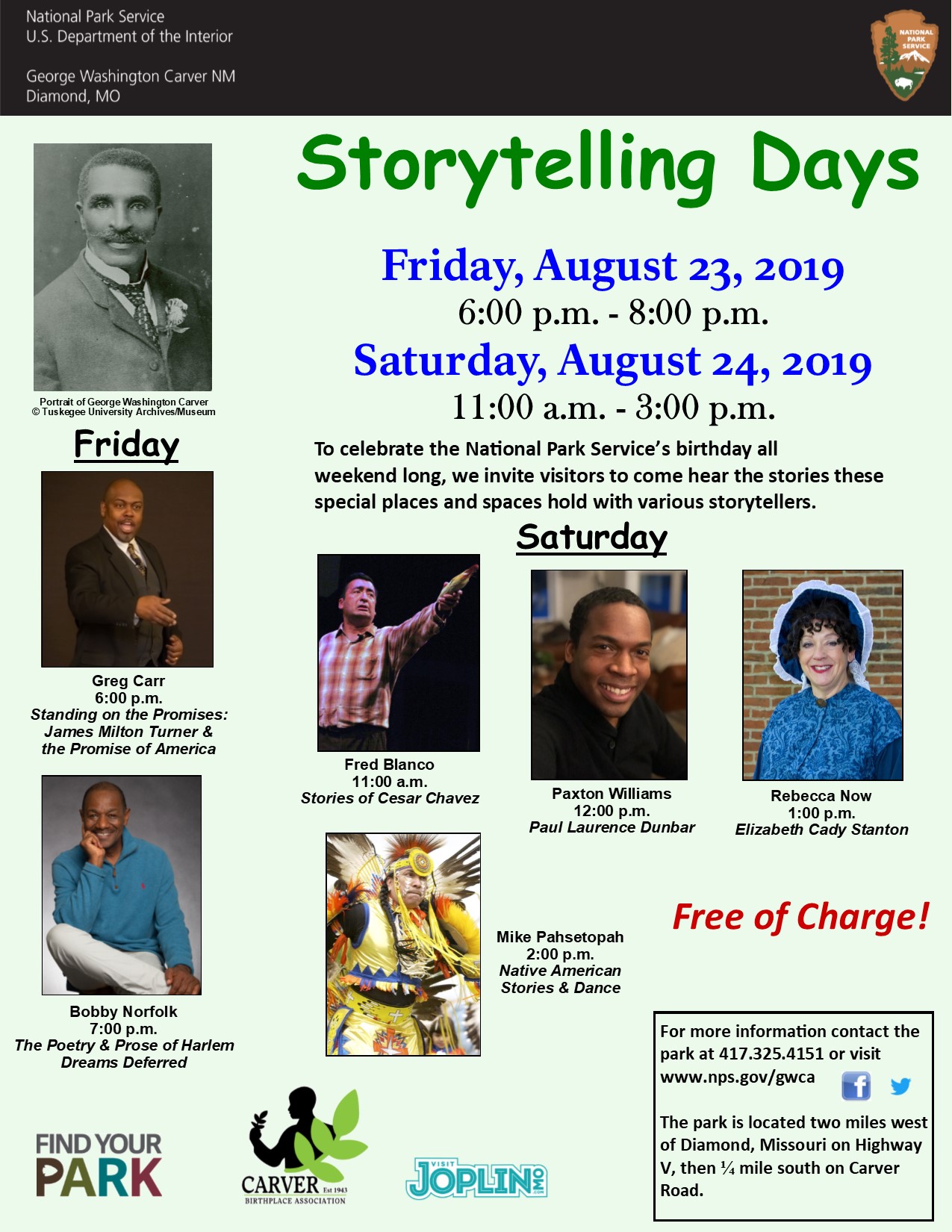Photograph is for Storytelling Days special event. There are additional images of guest storytellers and information about the event.