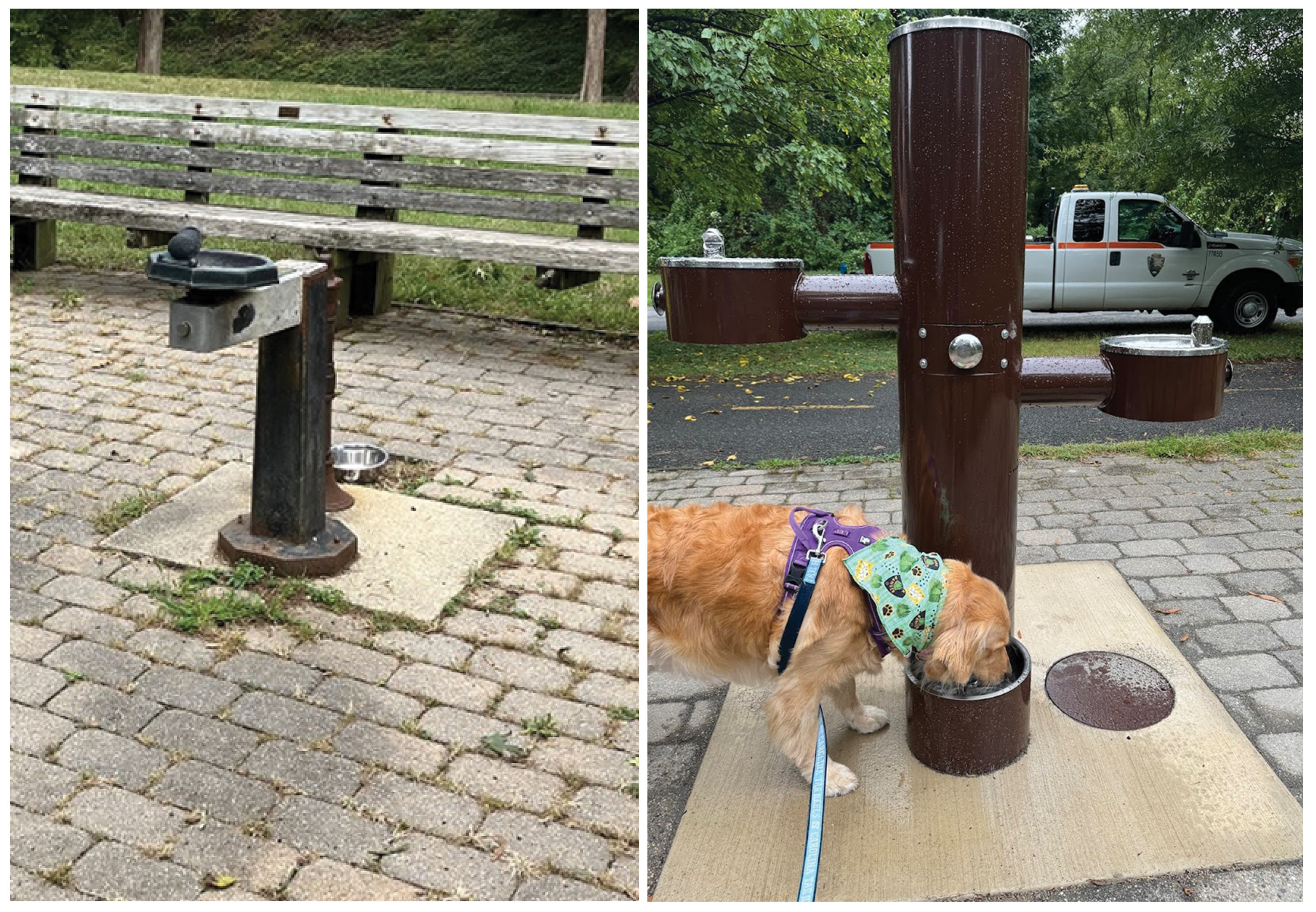 Before-After Before and After Image of one of the water fountains
