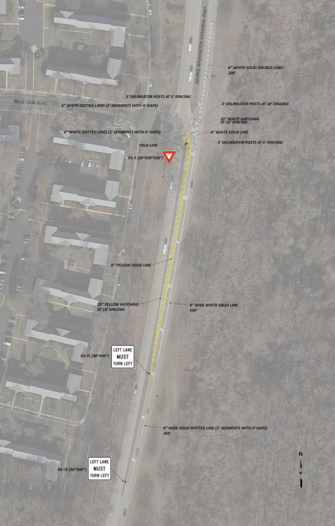 Updated diagram of Belle View intersection.