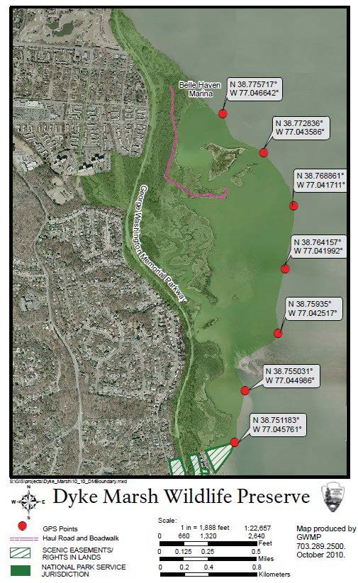 Map of Dyke Marsh Wildlife Preserve