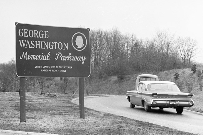 A car on the GWMP in the 1960s.