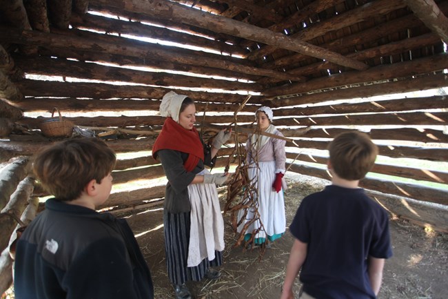 Educational program at the Claude Moore farm area of Turkey Run Park
