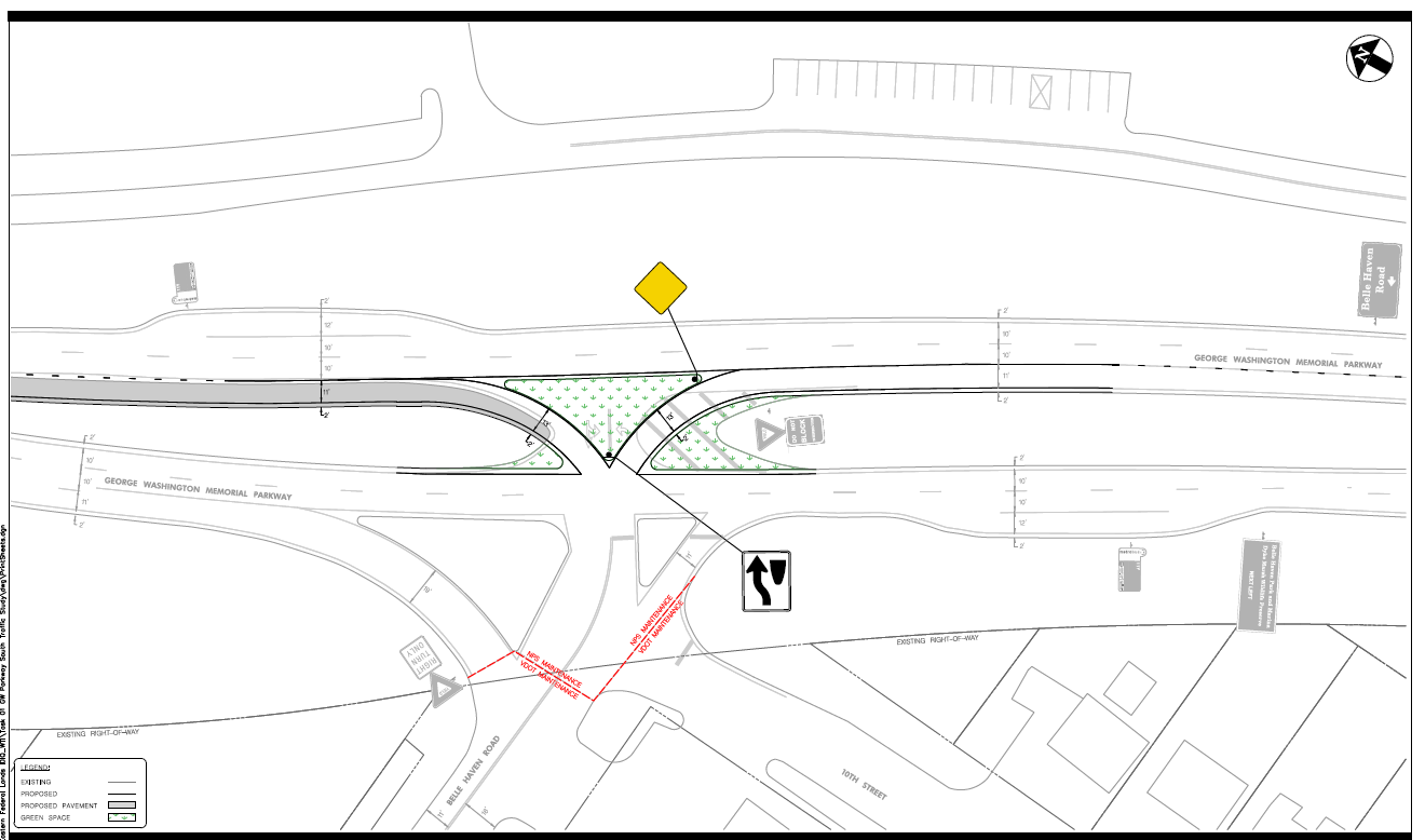 Technical Drawing of the Belle Haven Intersection