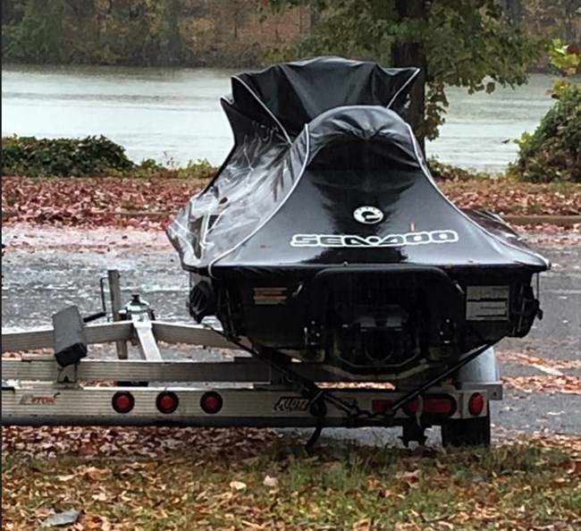 Jet ski on a trailer