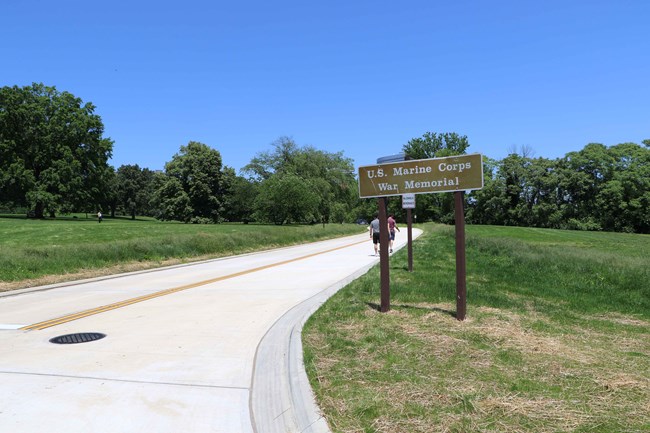 Shot of the new USMC War Memorial Access Road