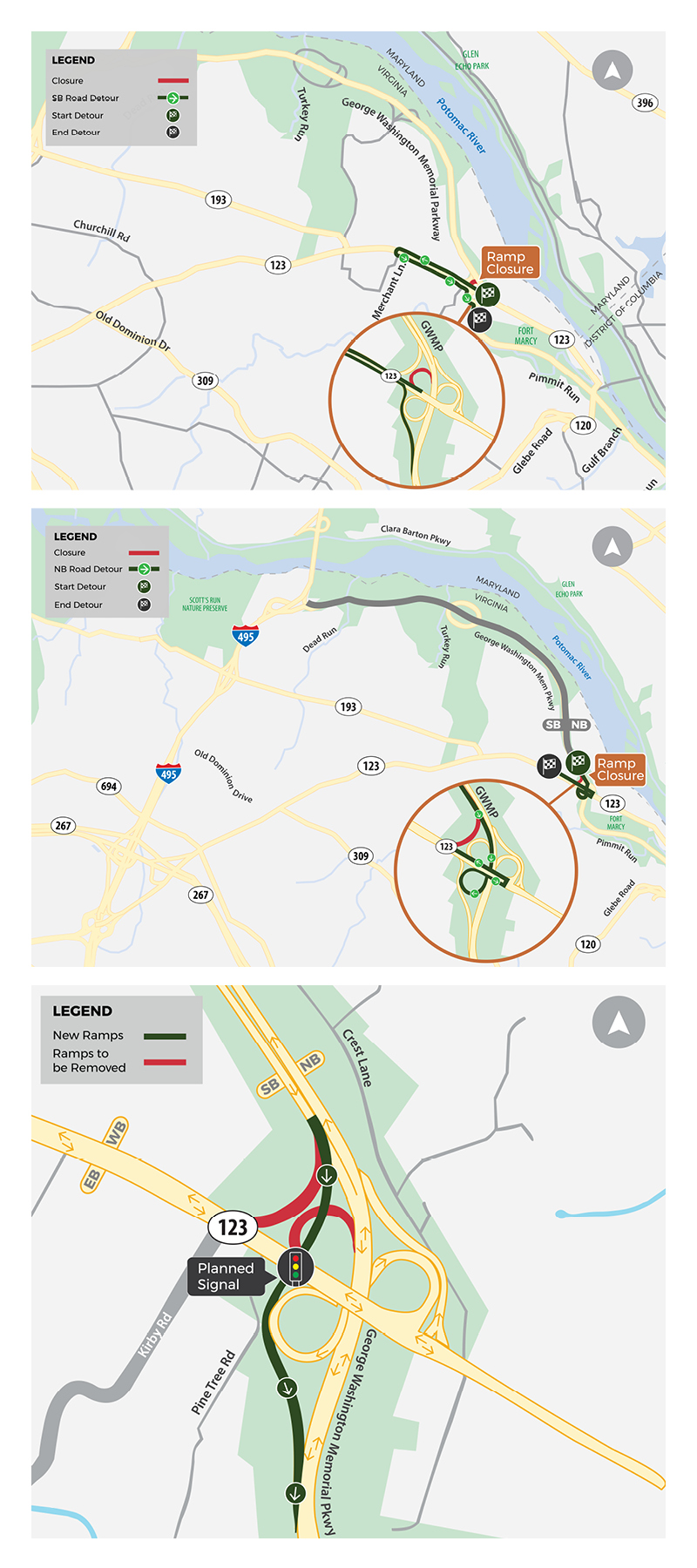 Maps Detour maps of the GWMP