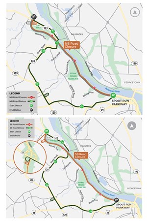 Map of Detoured Area around North Parkway