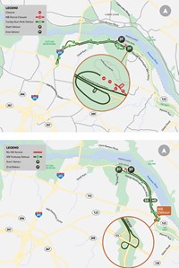 Map showing detour for Turkey Run Park