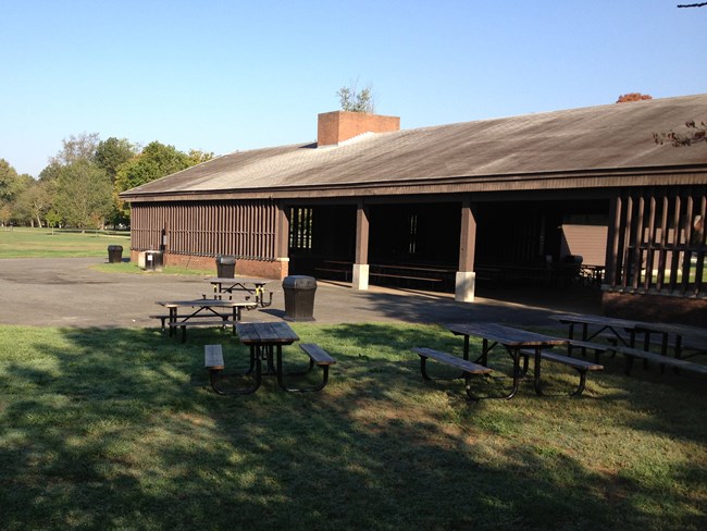 Wooden picnic pavilion