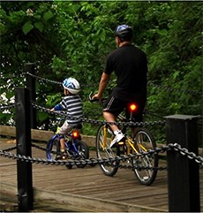 Father and son bicycle on the Mount Vernon Trail