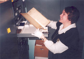 Erin Anderson performs curatorial duties. Erin Anderson performs curatorial duties.