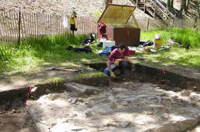 Archeologist excavates U.S. Armory grounds. Archeologist excavates U.S. Armory grounds.