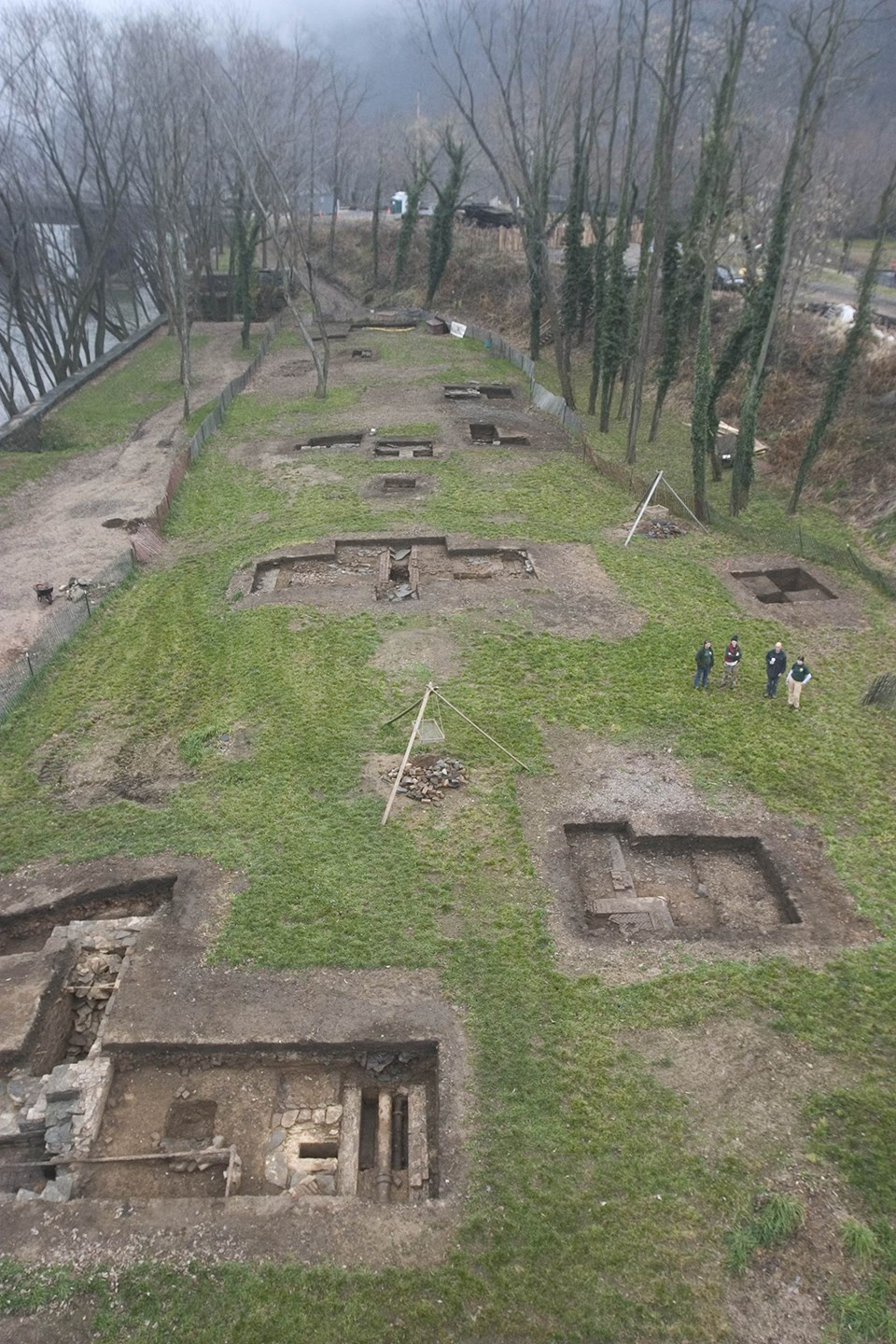 overlooking the armory grounds, with archeological sites uncovered